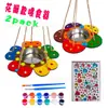 Amazon Artesanía de Madera Comedero Colgante para Exteriores Pintado Graffiti Colibrí Abeja Juguete Comedero para Pájaros para Niños