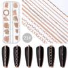 Nueva Joyería Caliente para Uñas ins Cadena Pequeña 12 Cajas Acero Dorado y Plateado Bola de Acero Pegatina Decorativa para Uñas DIY Cadena Metálica