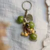 Colgante de Cuenta de Vidrio en Forma de Racimo de Uva Verde Cadena de Personalidad Creativa Encanto de Mochila Tejido Fresco Llavero
