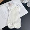 Meias Brancas de Verão Novas Meias Curtas Femininas Algodão Respirável Renda de Malha Fina Estilo Ballet Meias Curtas de Barco de Verão Meias Femininas