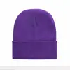 Gorro Básico Preto de Tricô para Homens e Mulheres, Gorro de Lã Colorido Fluorescente de Inverno, Gorro de Tricô Liso em Acrílico, em Estoque