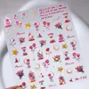 Pegatinas para Uñas Tensoras con Relieve de Gelatina Flor de Cinco Pétalos M483 Flor de Cerezo Melocotón Rosa Flor de Loto Tulipán Flores