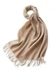Bufandas de Lana Pura de Mongolia Interior al por Mayor para Mujeres y Hombres, Bufandas de Cuello Calientes de Invierno, Elegantes Chalinas de Lana de Color Sólido