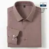 Camisa de Lana de Manga Larga para Hombre de Otoño e Invierno de Color Sólido Camisa Cálida Casual Ropa de Trabajo para Hombres de Mediana Edad y Jóvenes Camisa Holgada Transpirable