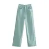 Jeans Wide Leg Slim Look de Cintura Alta para Meninas Cheinhas Calças Retas Soltas Pequenas Estilo Coreano Novo All-match Arrastando