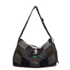 Bolso Tote de Cuadros Retro de Nicho Nuevo para Otoño e Invierno para Mujer Ligero Versátil para Viajes Diarios Bolso Cruzado de Gran Capacidad