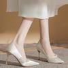 Zapatos de Boda para Mujer, Zapatos de Novia Cómodos, Zapatos de Boda He Xiu Estilo Chino, Tacones Rojos de Punta de Doble Propósito con Acabado de Alta Gama
