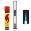 Pistola de Llama de Encendido a Prueba de Viento para Exteriores Encendedor de Cigarros Mango Largo Portátil para el Hogar Lanzallamas Modelo Negro Ninguno