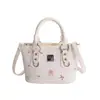Bolso Cubo Niña Lindo Dulce Estilo Coreano Bolso de Mano con Estampado de Dibujos Animados Bolso Cruzado de un Solo Hombro para Mujer