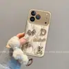 Adecuada para Apple 18 Pro Max y iPhone 18 Pro, esta elegante y de alta gama funda para teléfono presenta un nuevo diseño de otoño/invierno con un motivo de oso metálico de cobertura total.