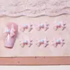 Accesorios de Uñas con Lazo de Doble Capa Estilo Japonés Moderno Decoraciones de Uñas Postizas Color Macarrón 3D Resina Pedrería DIY