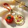 Adorno Colgante de Hojuelas de Oro Dorado Seguro y Rico Palabras Auspiciosas Oro Puro 999 Llavero Colgante de Hojuelas de Oro Regalo Navideño
