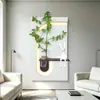 Pintura decorativa de entrada para plantas verdes hidropónicas estilo crema, arte mural de pared de pasillo de arenisca tridimensional, pintura de iluminación de sala de estar de alta gama