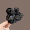 Elegante Pinza para el Cabello con Lazo Negro de Plumas para Mujer, Pasador con Forma de Nube, Pinza de Tiburón Grande para el Cabello, Accesorio para la Parte Trasera de la Cabeza