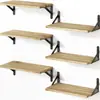 Estantes de pared de madera estilo americano, estantes rectos de madera maciza para sala de estar, recibidor, almacenamiento en pared de dormitorio, montados en la pared