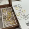 Anillo de Plata de Ley S925 Versión Coreana para Mujer, Diseño de Nicho con un Estilo Minimalista Fresco, Anillo Abierto Ajustable
