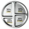 Prato de Refeição Redutor de Gordura 211 com Compartimentos para Perda de Peso, Prato de Refeição Fitness para Adultos em Aço Inoxidável 304 para Uma Pessoa, Prato de Refeição com Três Compartimentos