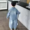 Traje de Mezclilla de Primavera para Niños Estilo Coreano Elegante Nueva Camisa Chaqueta de Primavera y Otoño 2026 para Niños Pequeños
