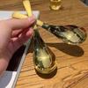 Cuchara de acero inoxidable de aspecto elegante cuchara de postre coreana cuchara redonda cuchara para el hogar para estudiantes cuchara de comedor cuchara pequeña cuchara para niños