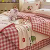 Juego de Edredón de Verano de Algodón Puro de Soja de Cuatro Piezas, Edredón de Verano de Algodón Puro para Aire Acondicionado, Edredón Delgado de Verano Individual para Dormitorio Infantil, Dibujos Animados