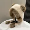 Venta al por mayor 25 Años de Otoño e Invierno Nuevos Sombreros de Felpa Disparados Realmente, Orejas de Oso de Dibujos Animados Lindas, Colores Contrastantes, Cálidos Sombreros Lei Feng con Protección para los Oídos