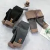 Leggings con forro de forro polar para niñas, engrosados para otoño e invierno, pantalones para niños con forro de forro polar integrado para abrigar, ropa exterior elegante para bebés en invierno