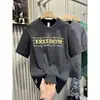 Camiseta Masculina de Manga Curta Retro Lavada Solta Respirável Fresca de Verão Tendência 2026 Nova Camiseta Masculina
