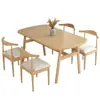 Mesa de comedor nórdica para casa, apartamento pequeño, mesa de comedor sencilla, mesa de comedor y silla de lujo ligeras, combinación de madera maciza de imitación, mesa de comedor rectangular