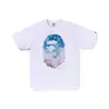 Comercio exterior mayorista transfronterizo estilo japonés moderno estampado de camuflaje cabeza de tiburón cabeza de tigre mono bloques de color luminoso para pareja camiseta holgada morada