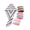 Capuz para secar cabelo em fleece de coral, toalha de cabelo absorvente e de secagem rápida para mulheres, lenço de cabeça, touca listrada para secar cabelo para adultos, atacado