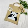 Bolsa de Tricô Ins Desenho Panda Feminina Moda para Carregar na Mão Grande Capacidade Bolsa de Ombro Bolsa Transversal Bolsa
