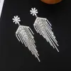 Nuevos Pendientes de Copo de Nieve con Circonita y Pedrería de Moda de Amazon Estilo Callejero Elegantes Pendientes Completamente Diamantados Pendientes para Mujer E812