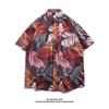 Camisa hawaiana de manga corta para hombre, ideal para vacaciones en la playa de Sanya, estilo tailandés, estilo retro de Hong Kong, con flores.
