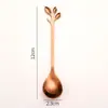 Cuchara Tenedor Hoja de Acero Inoxidable Chapado en Oro Transfronterizo con Regalo Hecho a Mano Pájaro Miel Nido de Abeja Estilo Ins Cuchara para Postre Café