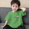Blusas Estampadas Estilo Coreano de Verão para Crianças, Algodão Puro, Macias e Largas, Gola Redonda, Mangas Curtas, Roupas Infantis, Camisetas de Manga Curta para Meninos