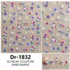 Redanco5D Relieve Ins Popular Papel de Aluminio Plateado Pegatinas para Uñas Flor Seca Flor Silvestre Pequeña Pegatinas 3D para Uñas Dr1832