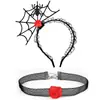 Set de Diadema y Collar para Halloween, Diadema de Telaraña, Accesorios Festivos para Fiesta, Pasadores, Accesorios Populares para el Cabello para Tomar Fotos
