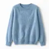 Novedades para Otoño/Invierno 26: Suéter básico de polar con cuello redondo, jersey de polar de cachemira de seda de mora, suéter de lana de corte holgado