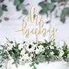Nueva Decoración de Pastel para Baby Shower de Madera Estilo Transfronterizo Oh Baby Insert para Pastel de Horneado Insert para Pastel