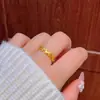 Anel Estilo Xiaohongshu "Fique Rico Instantaneamente" com Design Moderno, Anel Aberto de Moeda Vazada e Cavalinho, Joia Versátil
