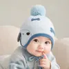 Gorro para bebé para otoño e invierno, gorro grueso y cálido que protege las orejas para bebés niños, gorro de lana tejido para bebés y niños pequeños para usar afuera en invierno