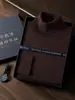 Suéter de Cachemir 100% Puro, Hilo Fino, Lavable a Máquina, Cuello Alto, Calibre 18, Conteo 68, Corte Holgado, Estilo de Negocios Ligero, Suéter Interior para Hombre