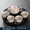Conjunto de Chá Kung Fu com Bandeja, Conjunto Pequeno, Um Bule e Quatro Xícaras, Portátil para Casa, Dormitório, Hotel, Design Simples