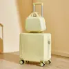 Maleta de Carrito Pequeña Maleta de 18 pulgadas Rueda Universal Estudiantes Hombres y Mujeres Fuerte y Duradera Maleta con Contraseña Maleta de Cuero