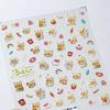 Pegatina de arte para uñas tridimensional de hierro simple linda esmerilada fina a través de pegatinas para uñas ins TS-3795 oso de mantequilla-