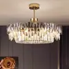Lámpara de araña de cristal de lujo ligero estilo italiano, lámpara de sala de estar de alta gama, luz de vestíbulo principal, accesorio de iluminación moderno, simple y elegante para dormitorio principal y comedor
