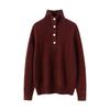 Suéter de Cachemira de Cabra Otoño/Invierno 2025 Cuello Alto Semiabierto Casual Versátil para Mujer, Suéter Grueso de Punto Elegante y de Moda Capa Base