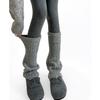 Pierneras Holgadas Estilo Miu Otoño e Invierno Estilo Coreano Color Sólido Básicas Versátiles Calientes Ligeramente Acampanadas Rayas Verticales Empalmadas Cubrecalcetines Cola de Pavo Real