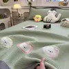 Conjunto de Três Peças de Mat Cool de Seda de Gelo e Látex de Verão com Estampa Mat Macio Refrescante Tapete de Cama Uso Duplo Pessoa Única Desenho Animado Fresco Mat de Seda de Gelo