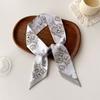 Lenço de Seda Fino Estampado Coreano Estreito Longo Pequeno Lenço Estreito Multiuso Lenço Pequeno Popular Coreano Feminino Fita Original
